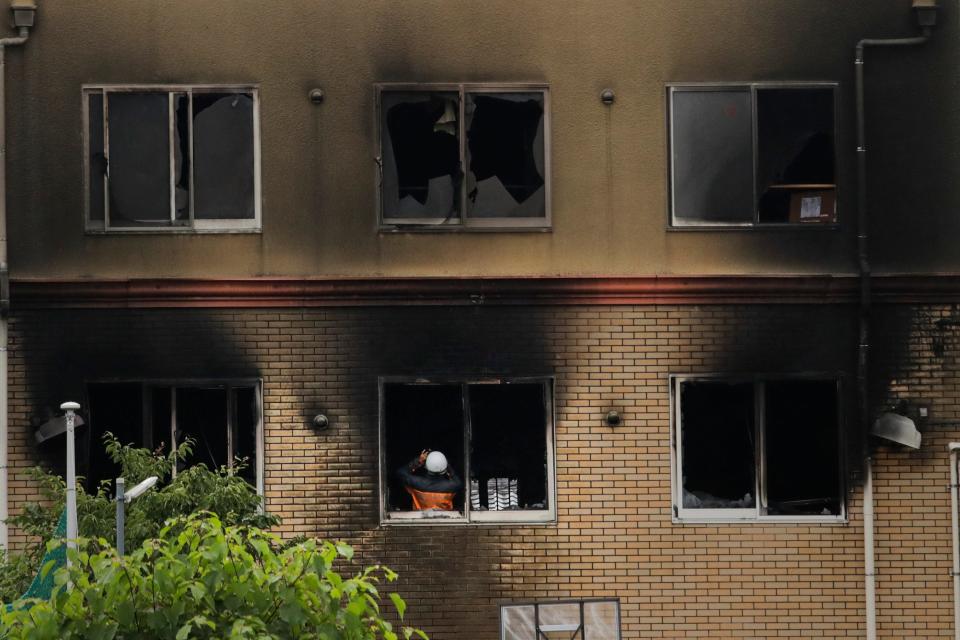 Kyoto Animation studio in Japan after an arson attack on July 19, 2019.