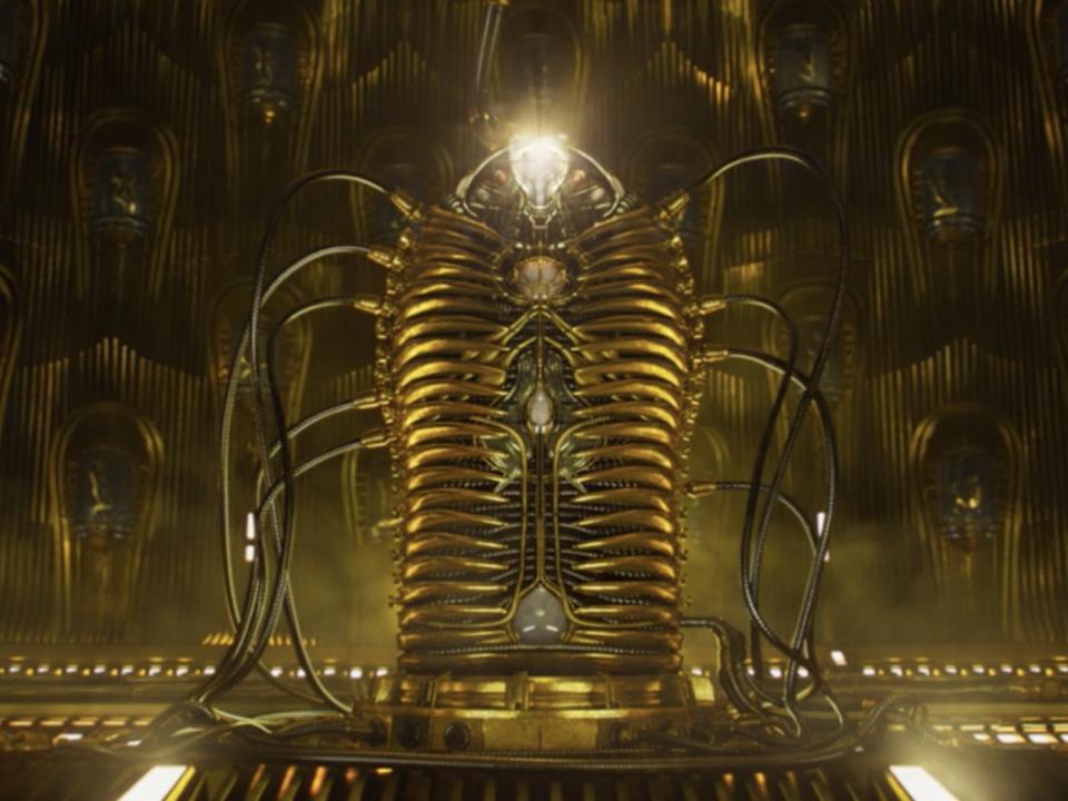 A golden birthing pod in "Guardians of the Galaxy Vol. 2."