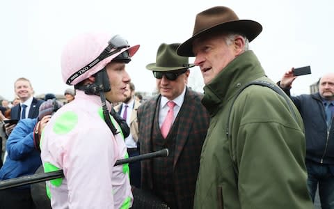 Winning owner Rich Ricci (centre) with jockey Paul Townend and trainer Willie Mullins - Credit: PA