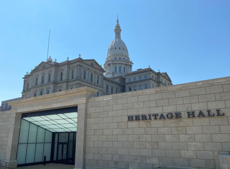 Heritage Hall, the new visitor's entrance to the Michigan Capitol, faces West Ottawa Street one block west of North Capitol Avenue.