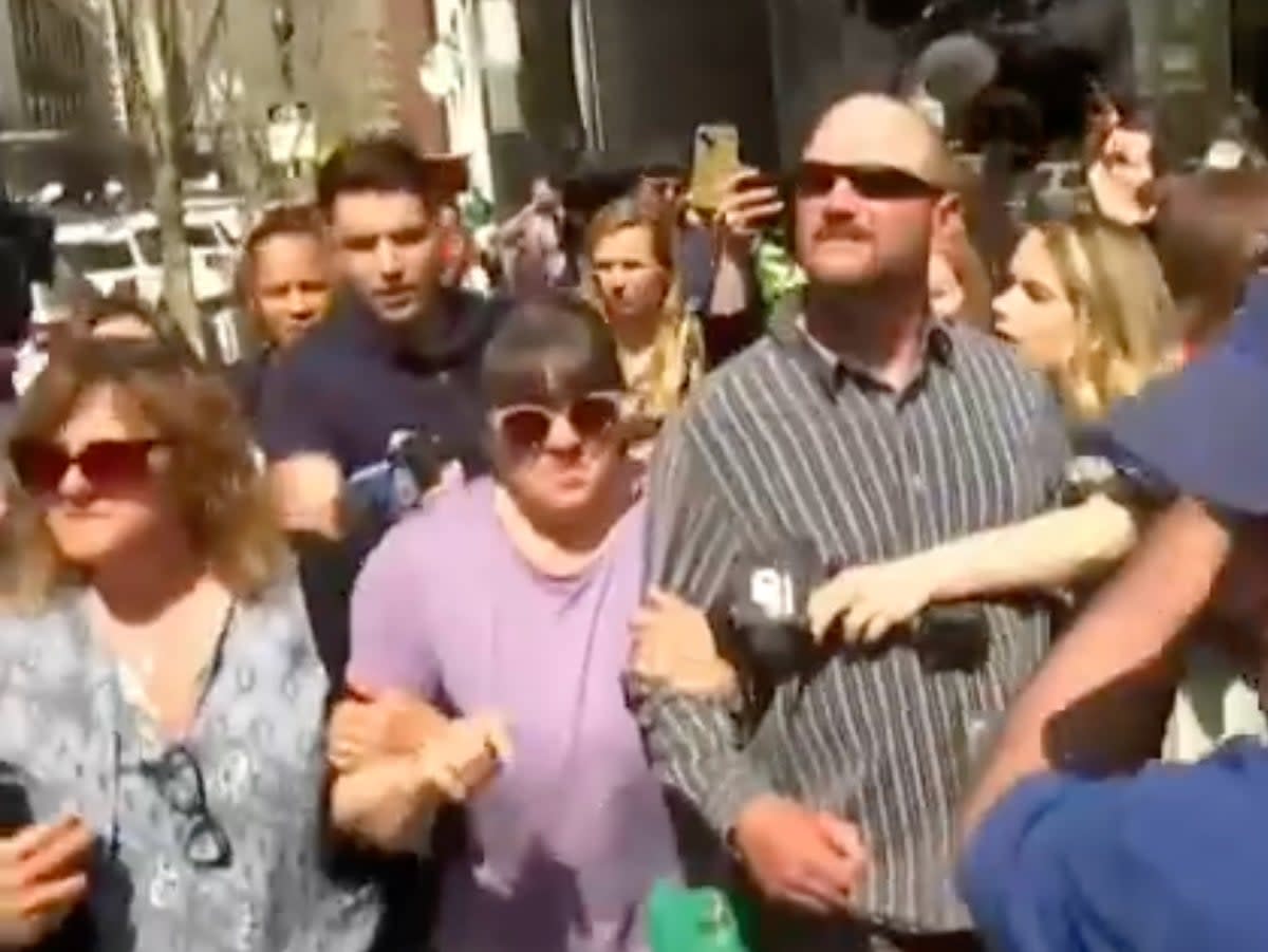 Jack Teixeria’s parents leave the Boston courthouse on Friday (Screenshot / BBC)