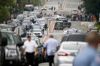 Police respond to reports of a shooting and subsequent lockdown at the U.S. Navy Yard in Washington July 2, 2015. (REUTERS/Jonathan Ernst)