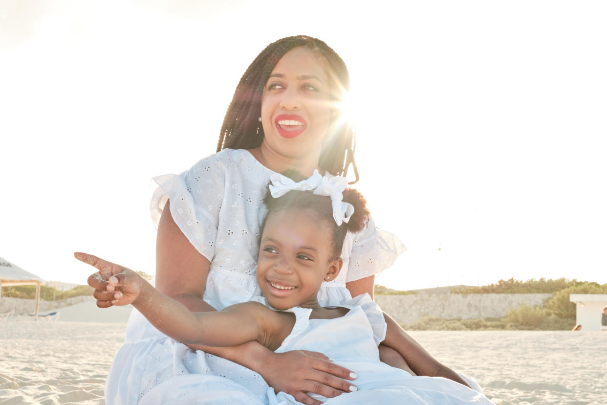 Single Black Motherhood blogger Kim Williams has been juggling work, school and her daughter McKinley's remote learning on her own during the pandemic. (Photo: Courtesy of Kim Williams/Miguel Rojas)