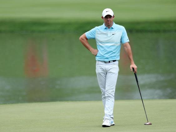 Rory McIlroy shot a 69 to leave himself eight shots back (Getty)