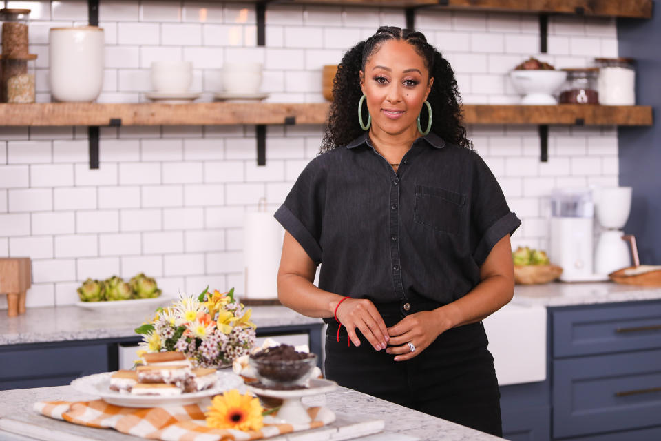 <p>Tamera Mowry-Housley stopped by the set of Hallmark Channel's <em>Home & Family</em> at Universal Studios Hollywood in Universal City, California.</p>