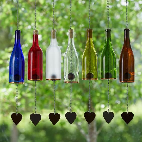 Wind Chimes Made From Glass Wine Bottle