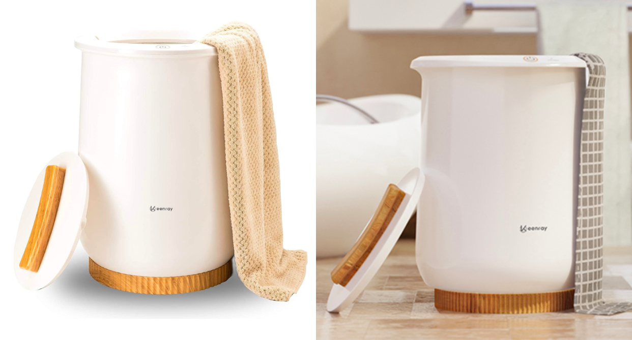 Shop the Keenray Bucket Style Towel Warmer on sale on Amazon. Photos via Amazon.