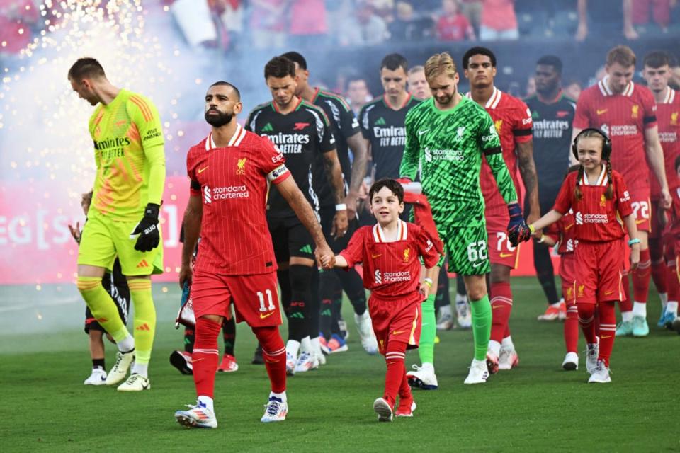 Salah captained Liverpool and scored against Arsenal (Getty Images)