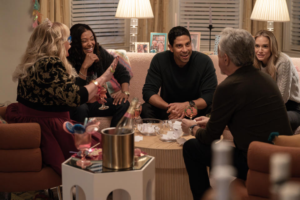 L-R: Kirsten Vangsness as Penelope Garcia, Aisha Tyler as Dr. Tara Lewis, Adam Rodriguez as Luke Alvez, Joe Mantegna as David Rossi and A.J. Cook as Jennifer ‘JJ’ Jareau in Criminal Minds: Evolution. Photo Credit: Michael Yarish /Paramount+