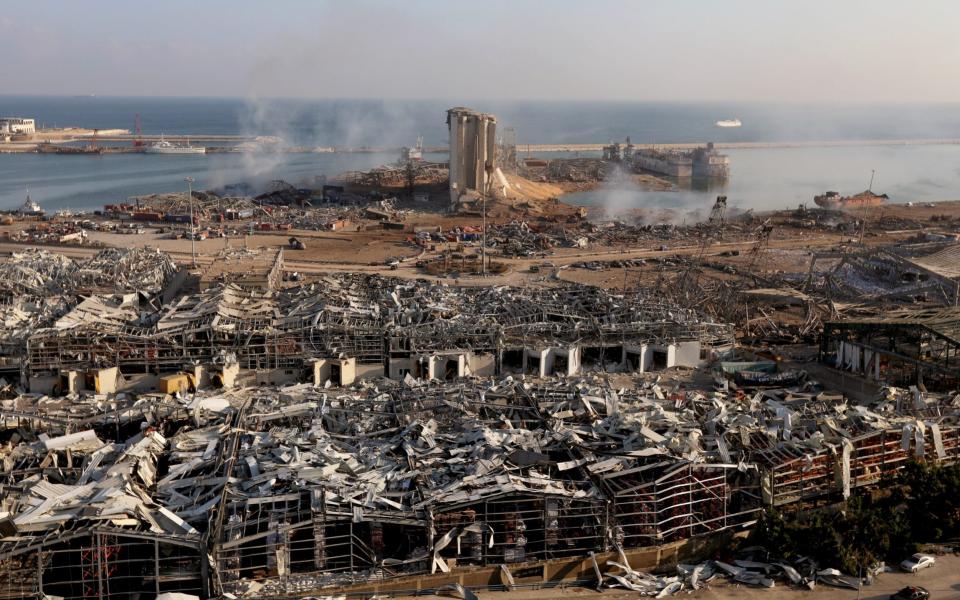 A general view of Beirut's port reveals the horrifying extent of the damage - MOHAMED AZAKIR /Reuters