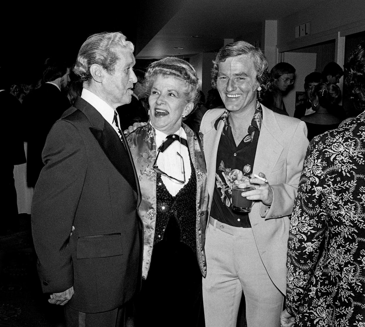 King of Country Music Roy Acuff, left, and wife Mildred shares a moment with Mickey Newbury, the writer of "Sweet Memories," during the annual ASCAP Awards Gala at the Opryland Hotel Oct. 10, 1979.