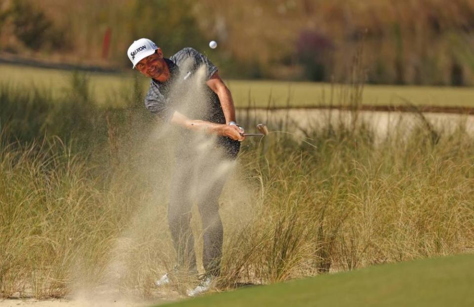 Keegan Bradley of the United States plays a shot from a bunker on the third hole during the final round of the CJ Cup at Congaree Golf Club on October 23, 2022 in Ridgeland, South Carolina. — AFP pic