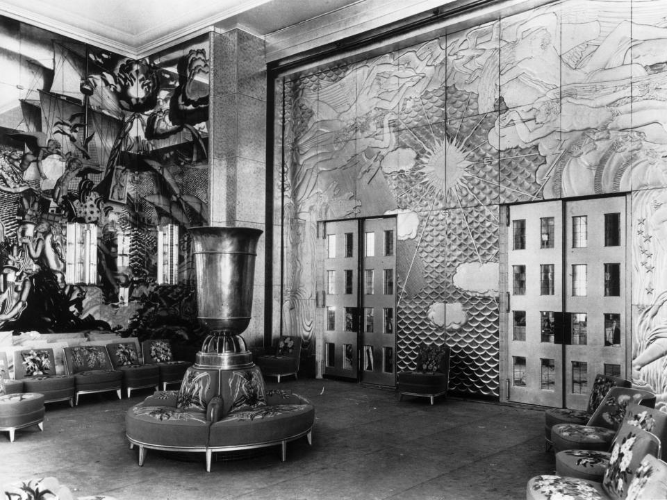The art deco door between the smoking room and the grand saloon of the French liner Normandie.