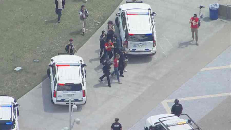 Police crews responded to an encampment at a pro-Palestine protest at the Auraria campus in Denver, Colorado, on April 26, 2024. (KDVR)