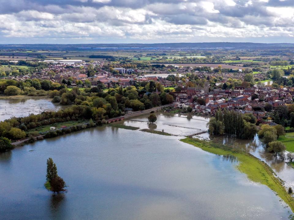 Flooded fields in Buckinghamshire in October, following the UK’s heaviest day of rain on record (PA)