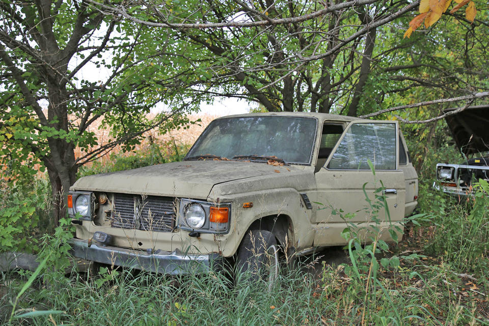 <p>Toyota Land Cruisers have a reputation for indestructibility, and we would like to bet that a new battery and some fluids is all it would take for this one to burst back into life.</p><p>It’s a 1980s FJ60 and is still in pretty good shape. There’s certainly <strong>a lot less rust</strong> on it than some of the other similarly aged residents anyway.</p>