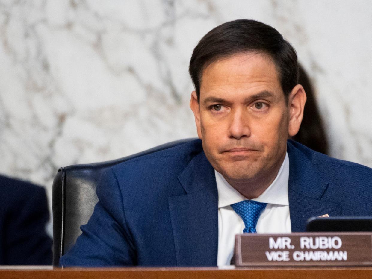 Republican Sen. Marco Rubio of Florida at a hearing on Capitol Hill on March 10, 2022.