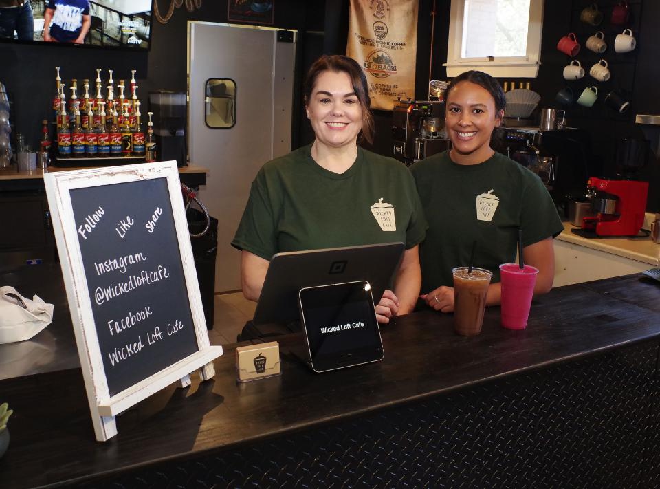 Mother-daughter co-owners Jen and Cathy Mitchell are open for business at the Wicked Loft Café in Whitman.