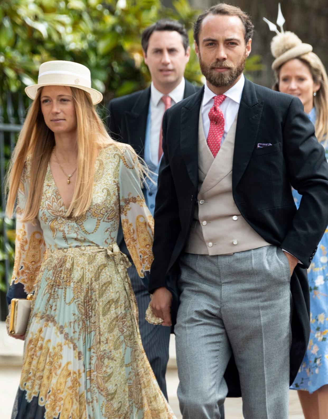 WINDSOR, ENGLAND - MAY 18: James Middleton and Alizee Thevenet attend the wedding of Lady Gabriella Windsor and Mr Thomas Kingston at St George's Chapel, Windsor Castle on May 18, 2019 in Windsor, England. (Photo by Mark Cuthbert/UK Press via Getty Images)