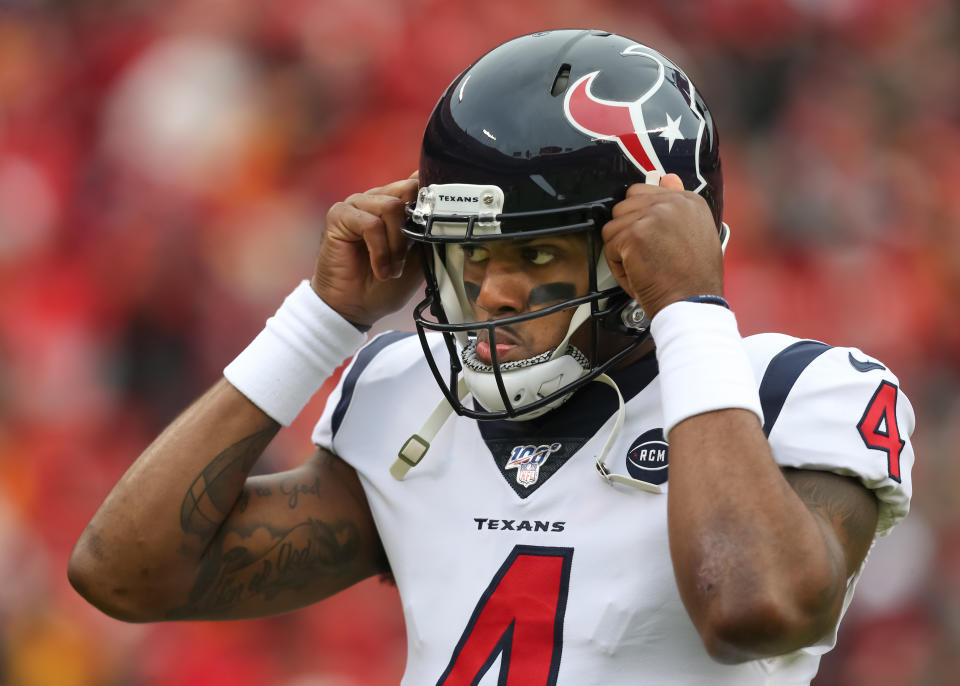 The Houston Texans are being added as a defendant in civiil suits against their former quarterback Deshaun Watson. (Photo by Scott Winters/Icon Sportswire via Getty Images)