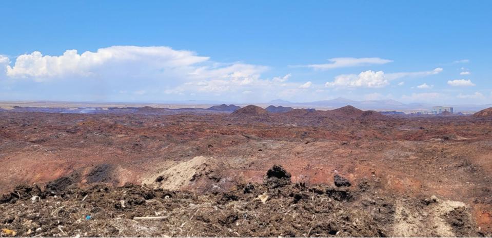 Inspectors took photos and cited a slew of failures June 23, 2022, amid a fire in the High Desert pit of sewage, wood and industrial waste run by Synagro Technologies Inc., a Maryland firm owned by an investing arm of Goldman Sachs Group Inc.