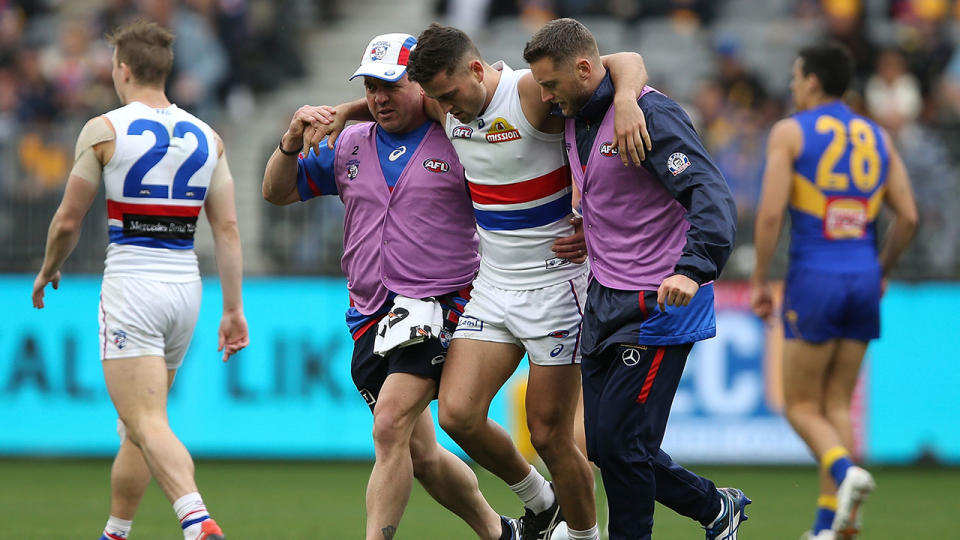 Dahlhaus was also forced from the field with injury. Pic: Getty