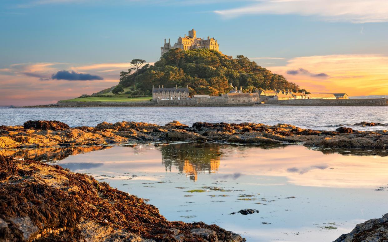 Mounts Bay and St Michael's Mount island in Cornwall  - Getty