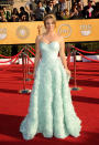 LOS ANGELES, CA - JANUARY 29: Actress Kaley Cuoco arrives at the 18th Annual Screen Actors Guild Awards at The Shrine Auditorium on January 29, 2012 in Los Angeles, California. (Photo by Jason Merritt/Getty Images)