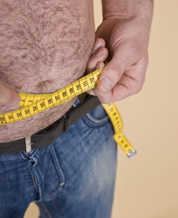 Men were also warned about their expanding waistlines (Rex)