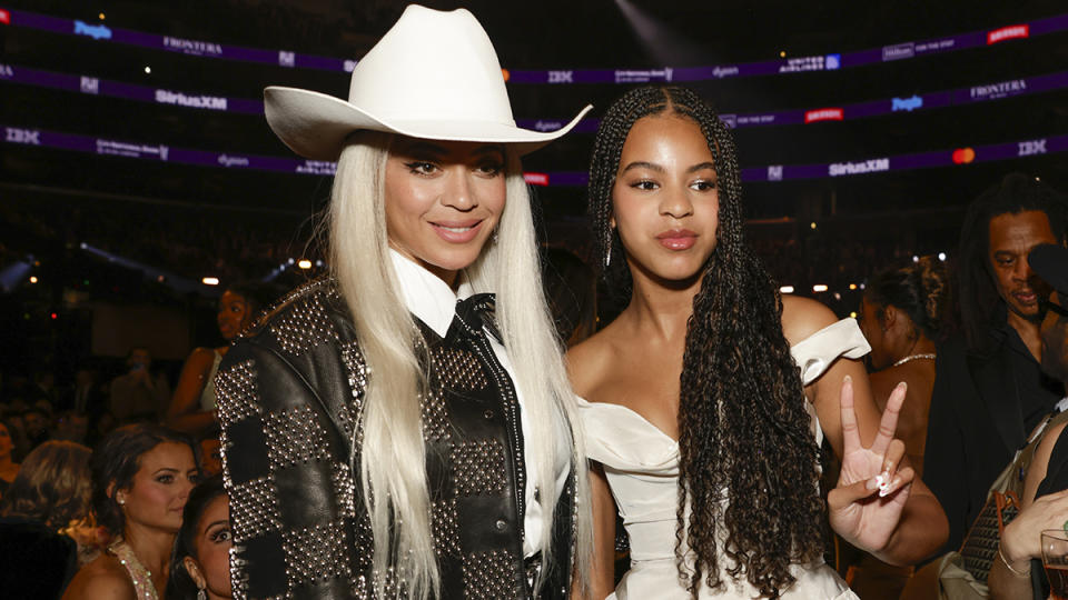 Beyoncé and Blue Ivy Carter at the 2024 Grammys