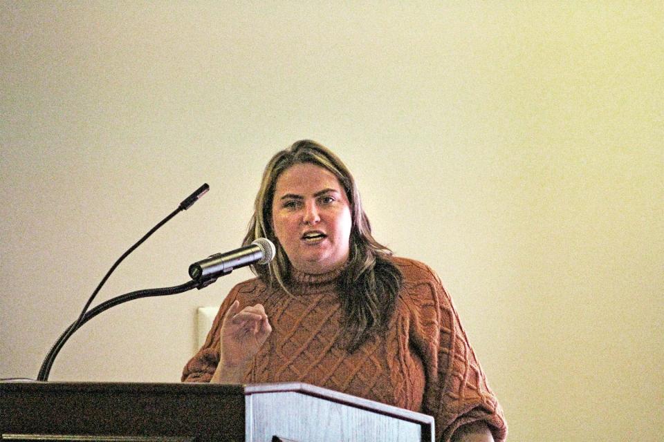 Ellen Kress, an organizer for the American Association of University Professors encourages CSU Pueblo professors to join the AAUP.
