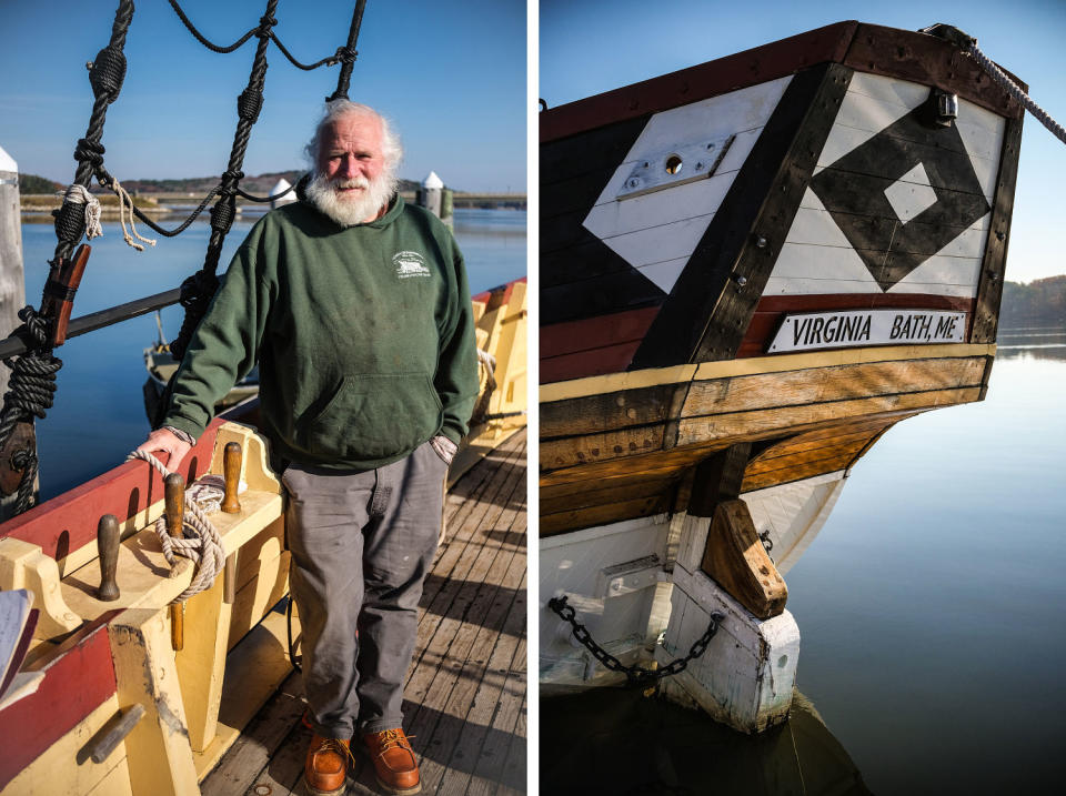 Rob Stevens, the master shipwright who oversaw construction of the replica of the Virginia (Alex Seitz-Wald / NBC News)