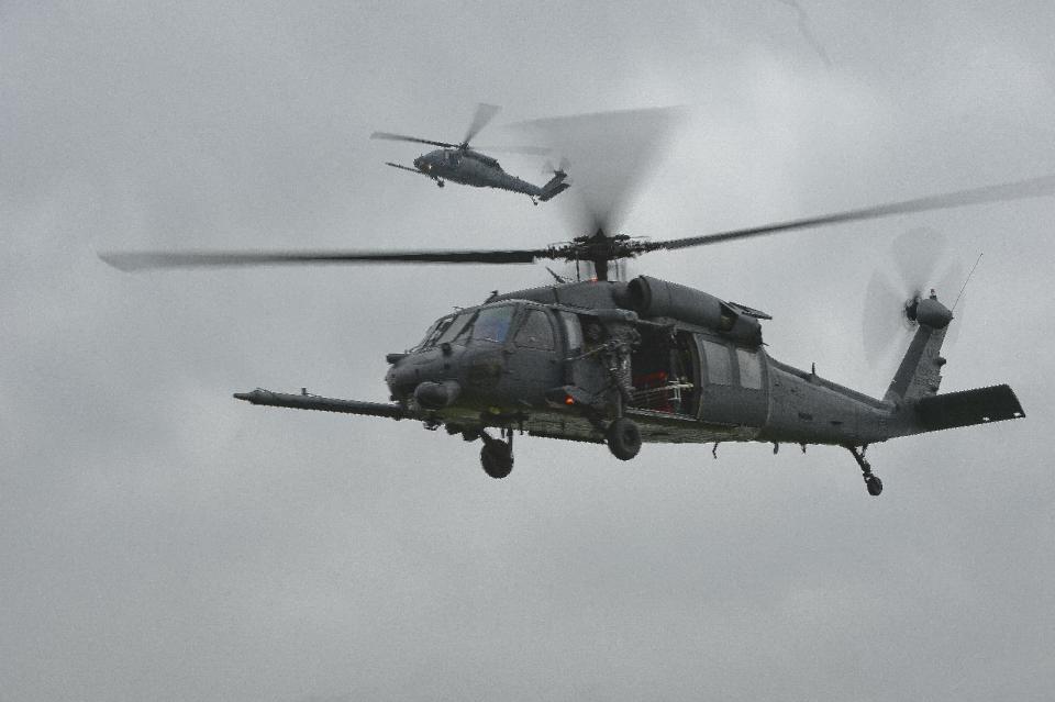 Undated image made available by the US Air Force Tuesday Jan. 7 2014 of a USAF HH-60G Pave Hawk helicopter of the same type as one which crashed at about 6 p.m. local time Tuesday near Salthouse on the Norfolk coast of eastern England . The aircraft, assigned to the 48th Fighter Wing, and based at the Royal Air Force station in Lakenheath, Suffolk County, which hosts U.S. Air force units and personnel, was on a low-level training mission when the crash occurred. (AP Photo/ US Air Force Lakenheath)