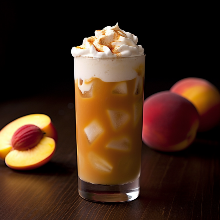 Georgia's iced peach black tea latte