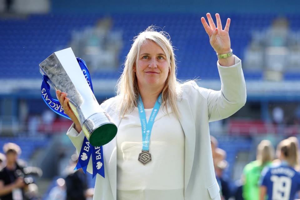 Emma Hayes led Chelsea to four WSL titles in a row  (The FA via Getty Images)