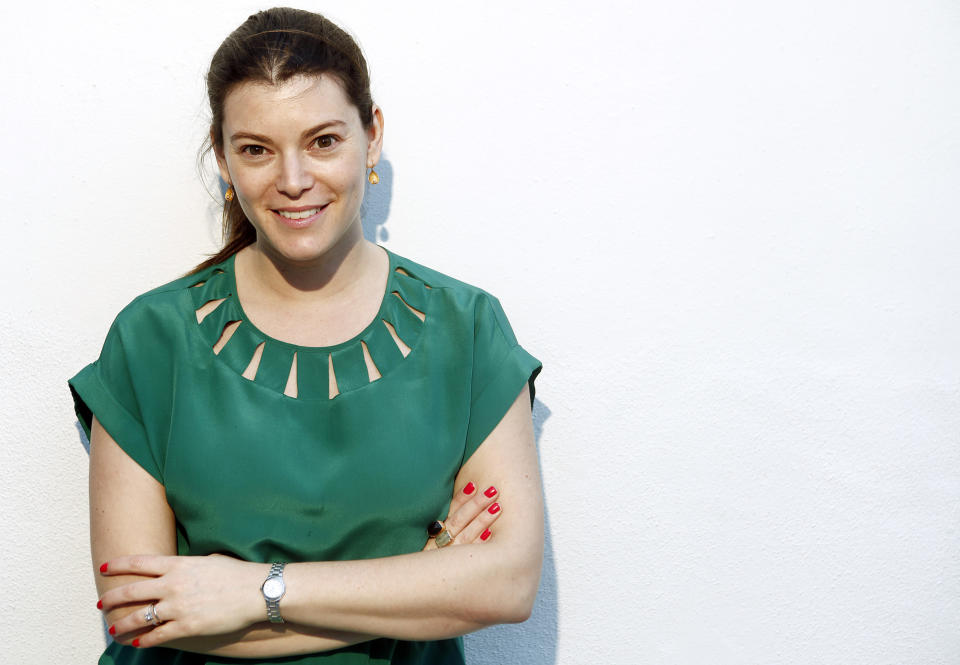 Top Chef judge and author Gail Simmons poses for a portrait during the South Beach Wine and Food Festival, Saturday, Feb. 25, 2012 in Miami. (AP Photo/Carlo Allegri)