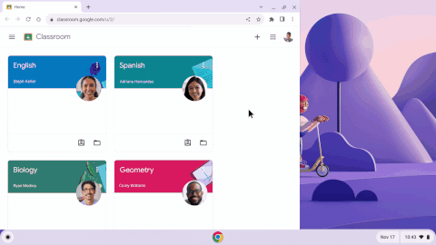 Viewing Classroom assignments on ChromeOS