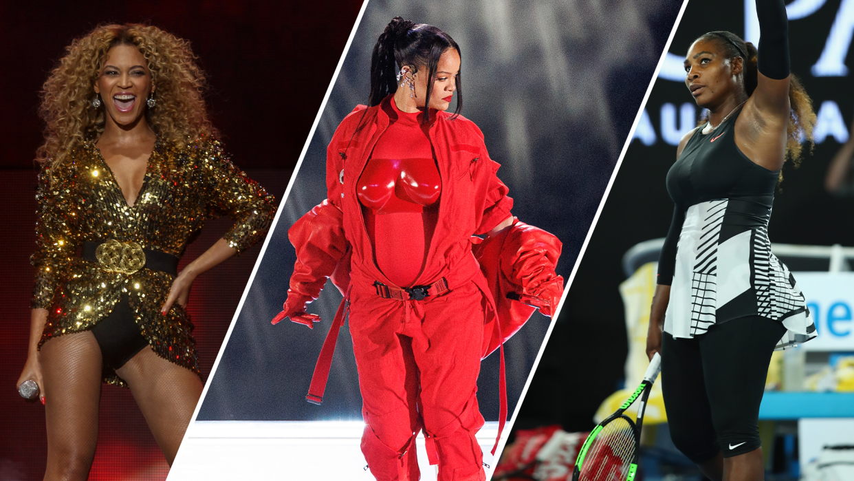 Beyoncé, Rihanna and Serena Williams and countless others have pushed themselves during pregnancy. (Photos: Getty)