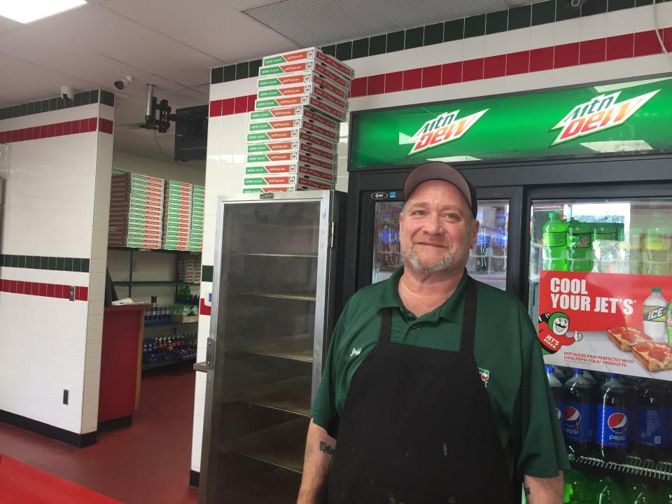 Jeff Hueter, assistant general manager of the Jet's Pizza location on Orchard Lake Road, said schools provide good business for pizza deliveries.