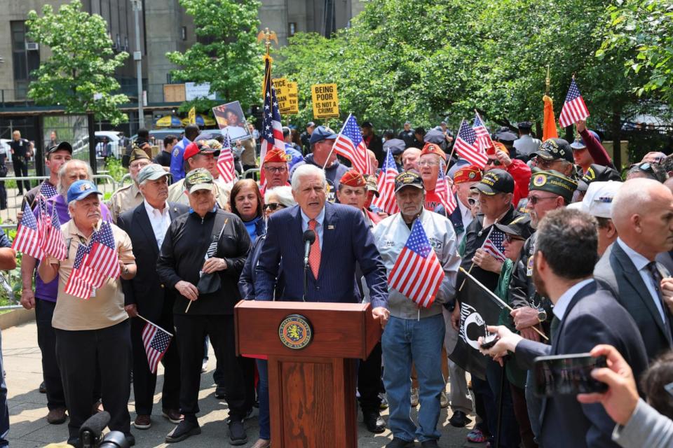 PHOTO: Nassau County Executive Bruce A Blakeman speaks during a rally in support of Daniel Penny at Collect Pond Park on May 24, 2023 in New York City. (Michael M. Santiago/Getty Images, FILE)