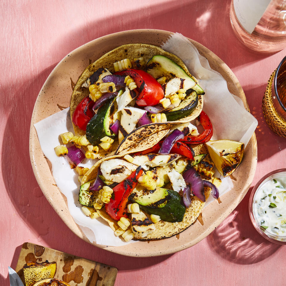 Grilled Halloumi & Summer Vegetable Tacos