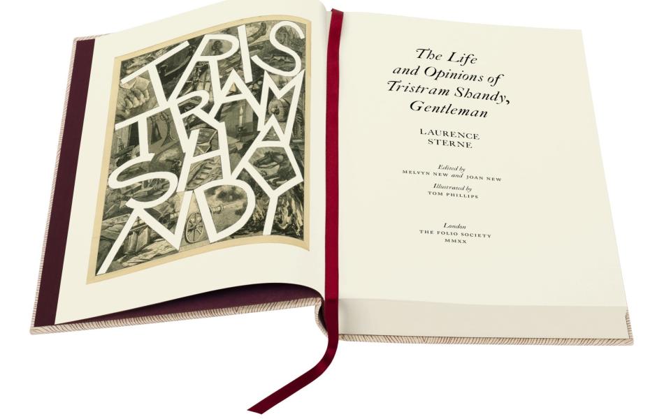 The Folio Society edition of Tristram Shandy by Laurence Sterne, illustrated by Tom Phillips RA, is available only from FolioSociety.com