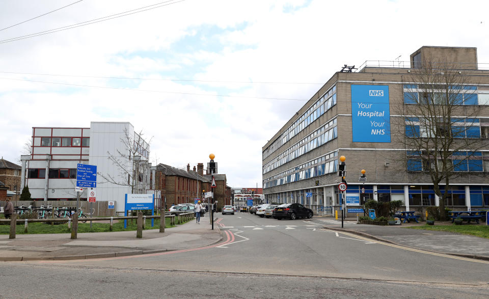 WATFORD, ENGLAND - MARCH 13: A general view of Watford General Hospital which is situated right next to Vicarage Road, home of Watford FC as all Premier League matches are postponed until April 3rd due to the Coronavirus Covid-19 pandemic on March 13, 2020 in Watford, England. (Photo by Richard Heathcote/Getty Images)