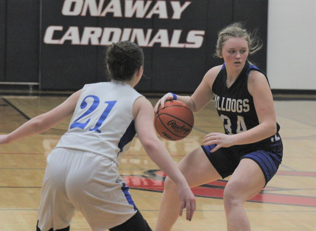 Inland Lakes girls basketball player Molly Monthei (right) is one of six nominees up for the Daily Tribune's Athlete of the Week for March 4-9.