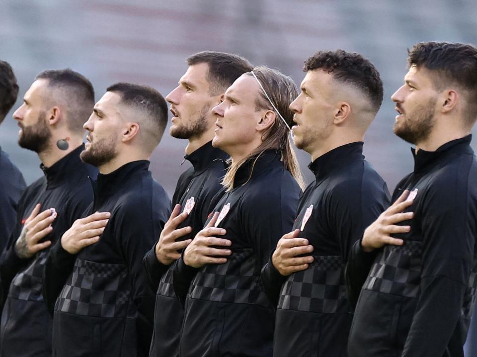 Croatia players during their national anthem (AFP via Getty Images)
