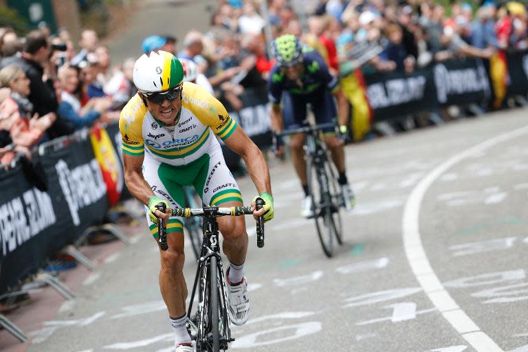 Australia's Simon Gerrans of Orica GreenEDGE, seen in action during the 49th edition of the 'Amstel Gold Race', in the Netherlands, 251,4 km from Maastricht to Valkenburg, on April 20, 2014