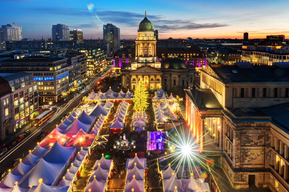 <p>For the ultimate Christmas market experience, Berlin is hard to beat. The buzzing German capital has some 50 Christmas markets offering seasonal delicacies, unusual festive goods and traditional Yuletide wares. Some even have attractions from fairground rides and ice-rinks to ski slopes. Don’t miss the market at Gendarmenmarkt, set beside imposing architecture of the Deutscher Dom and Französischer Dom. <em>[Photo: Getty]</em> </p>