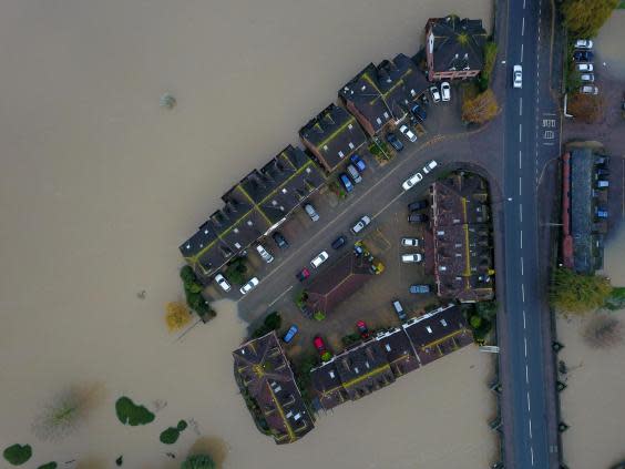 Aerial view of the market town of Tewkesbury in Gloucestershire (SWNS)