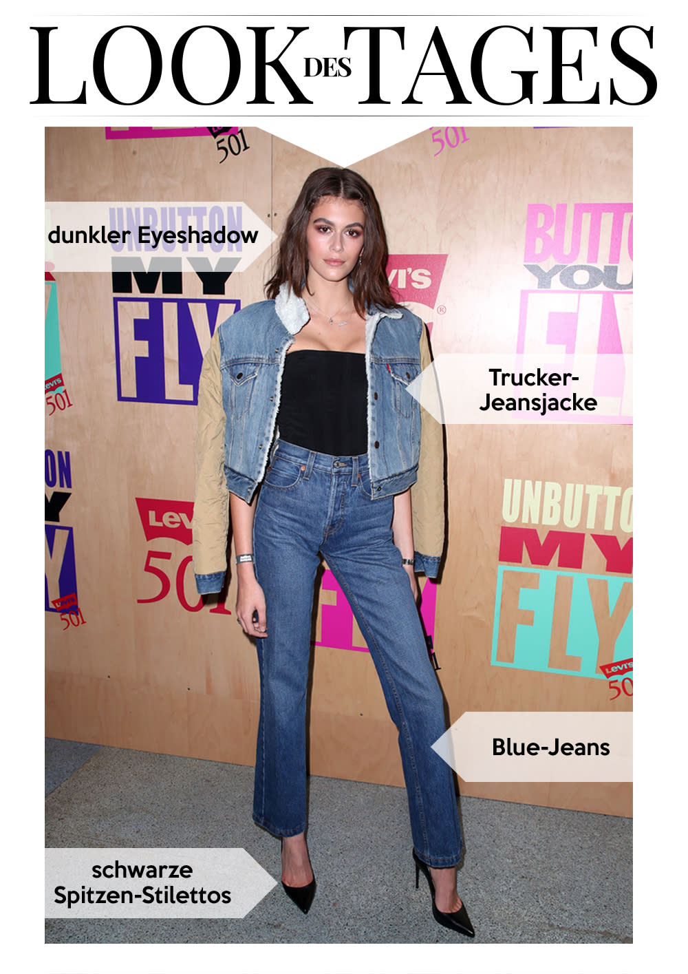 Kaia Gerber im lässigen Denim-Look. (Bild: Rex Features)