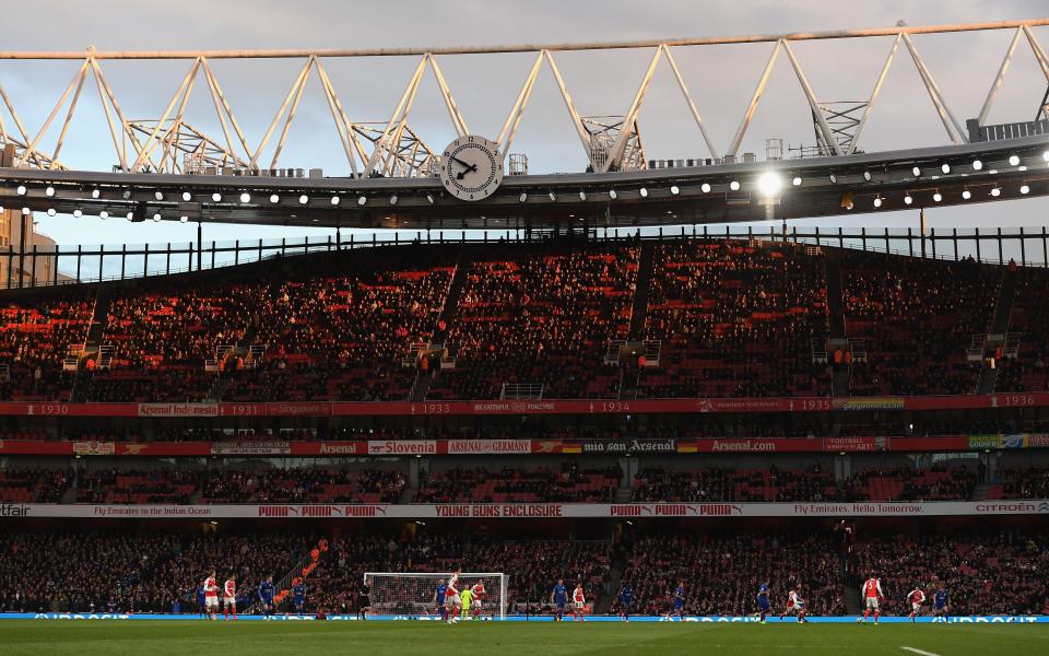 A general view of match action during the Premier League match between Arsenal and Leicester City - Credit: GETTY